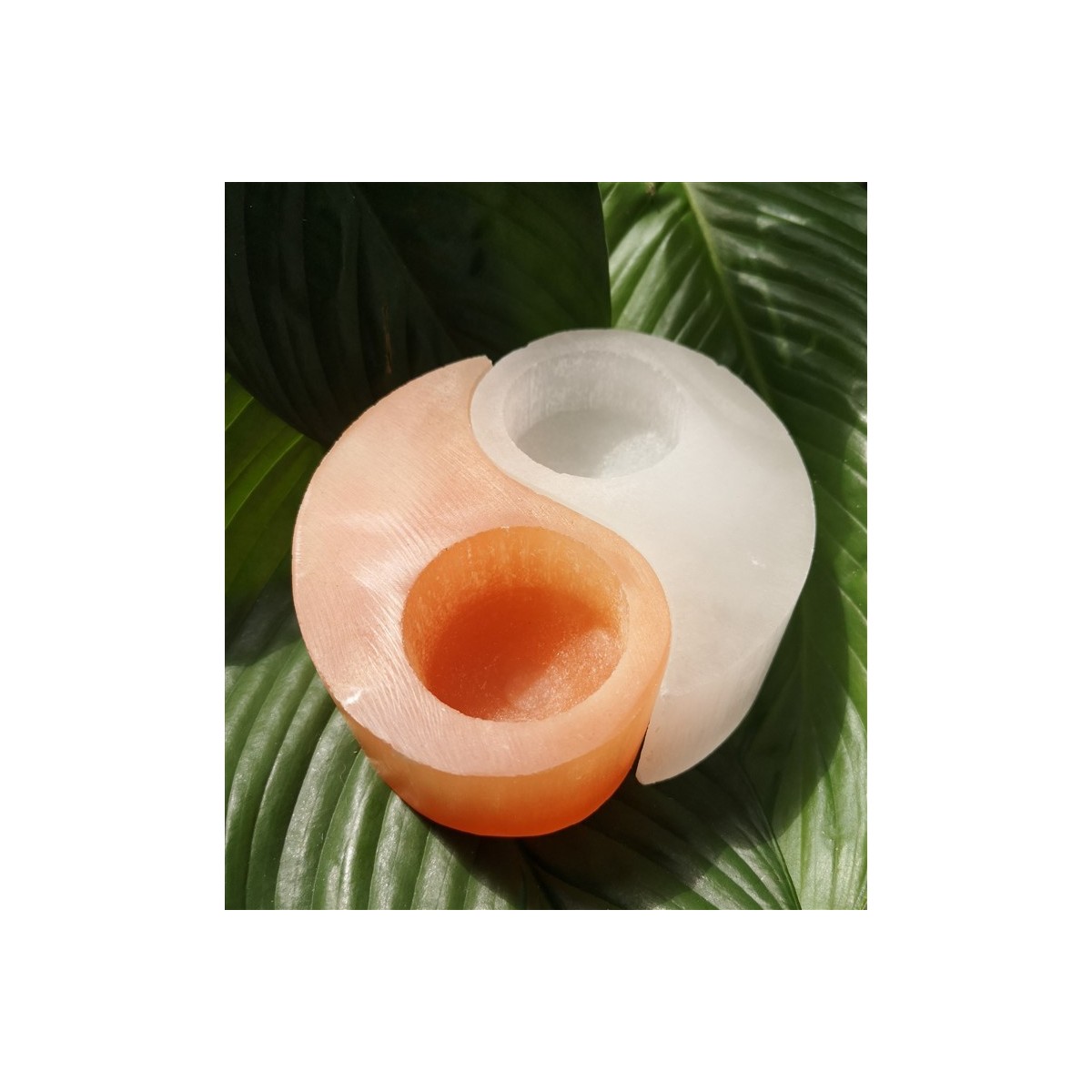Bougeoir selenite yin yan