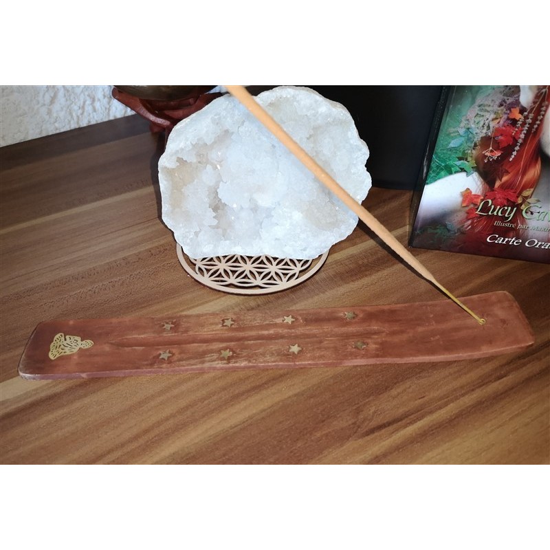 porte encens plat doré