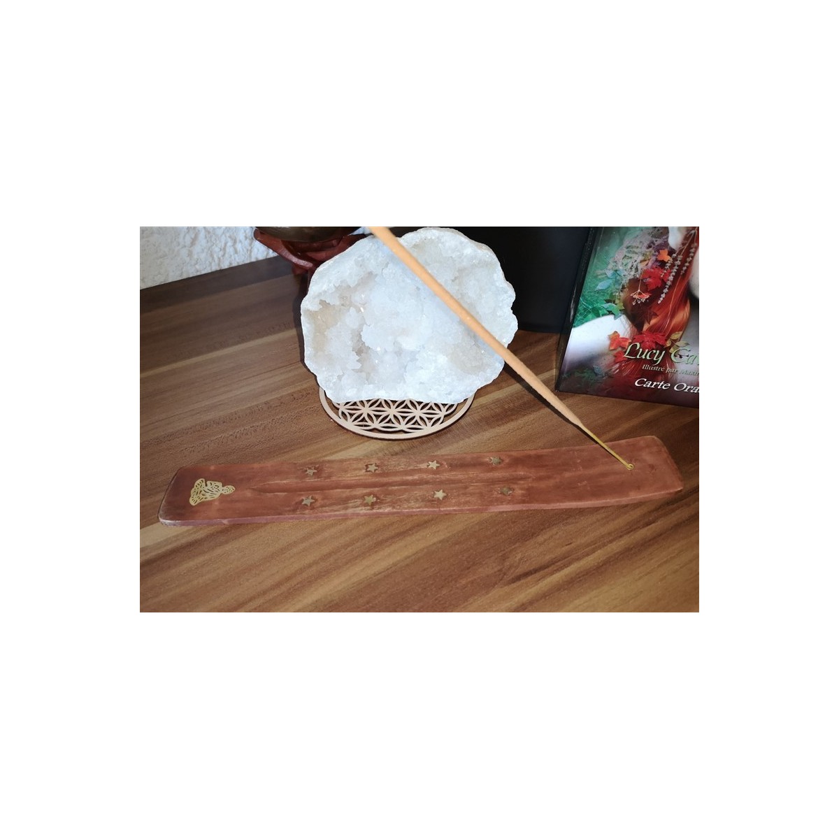 porte encens plat doré