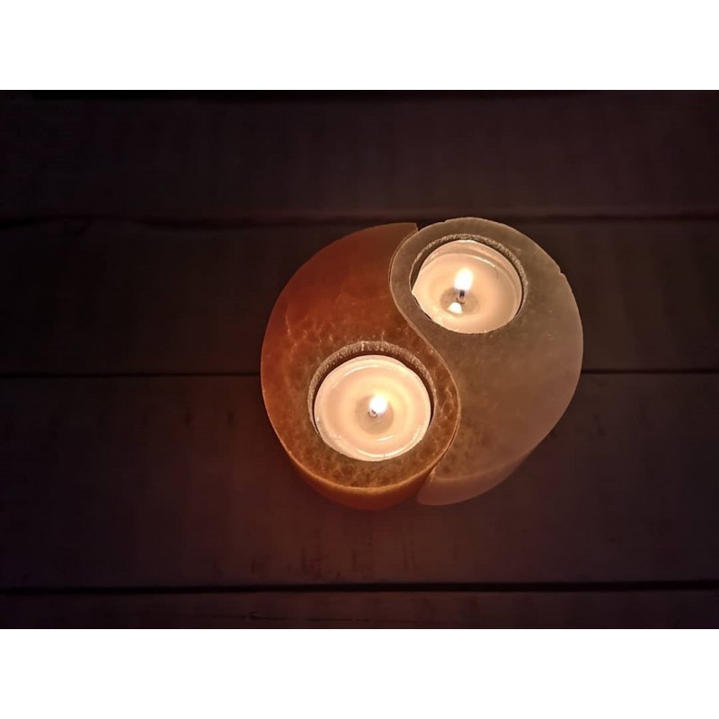 Bougeoir selenite yin yan