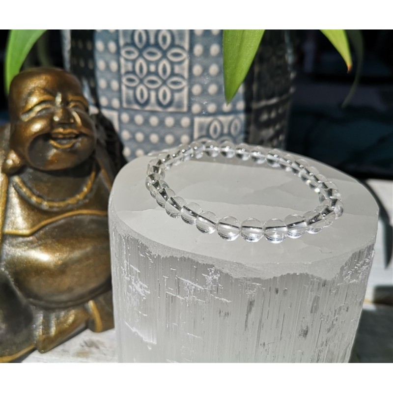 bracelet cristal de roche 6mm