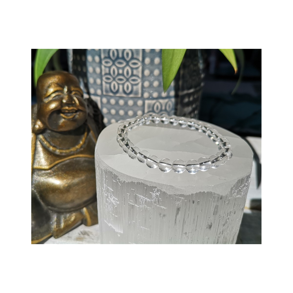 bracelet cristal de roche 6mm