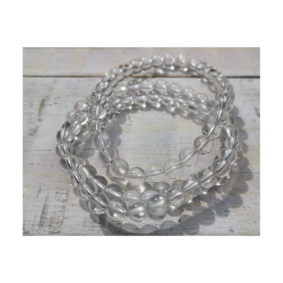 bracelet cristal de roche 6mm