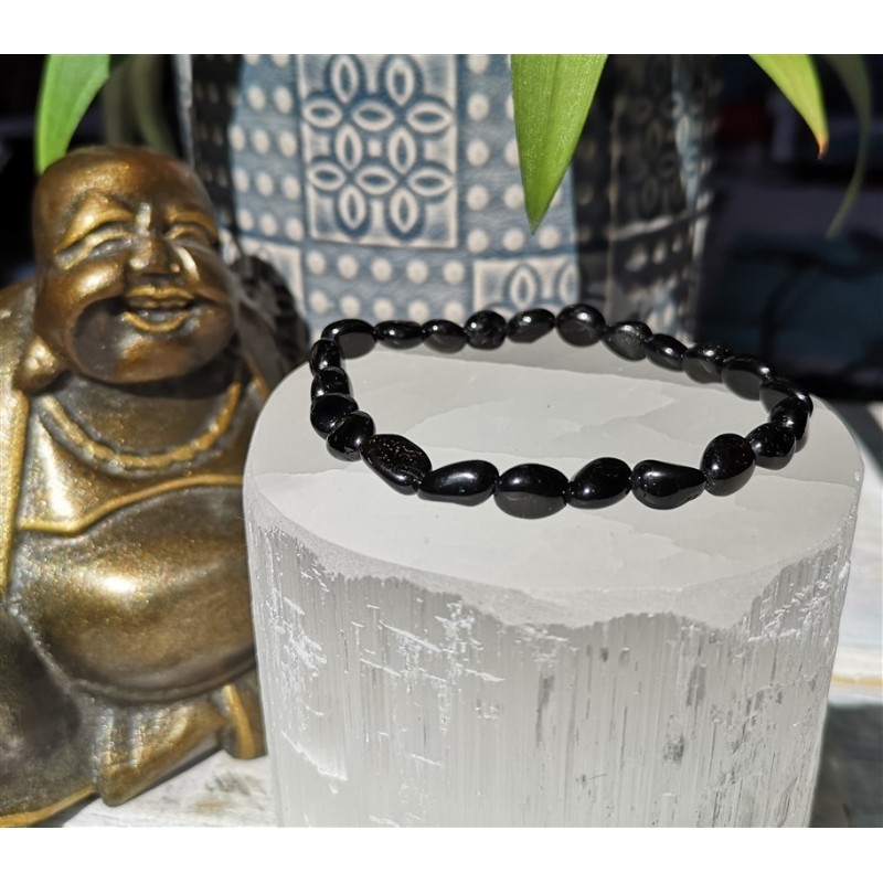 bracelet tourmaline noire nugget