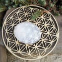 Sélénite Galet fleur de vie