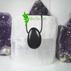 Collier obsidienne dorée