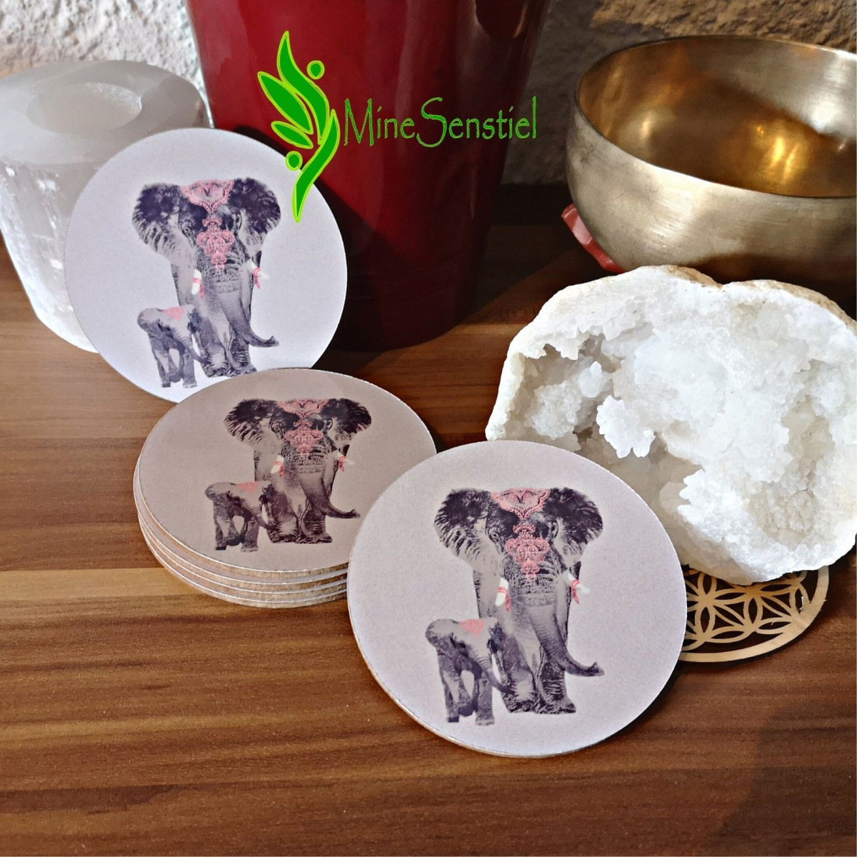 Sous verre éléphant gris