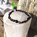 Bracelet obsidienne dorée