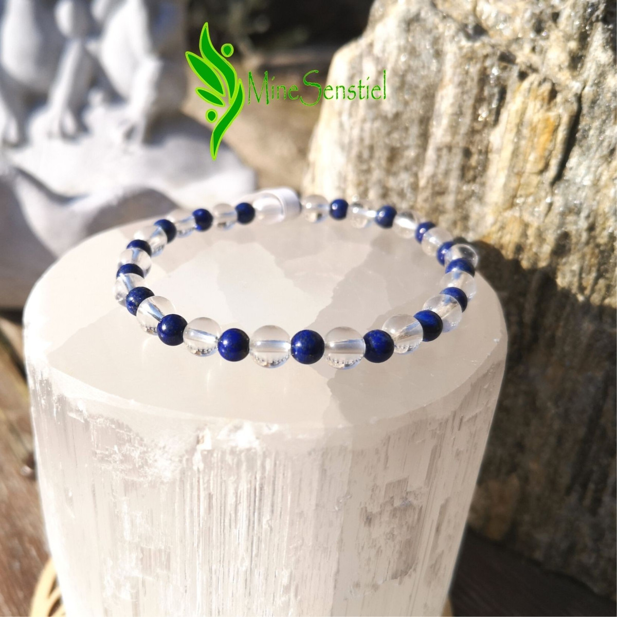 Bracelet lapis lazuli et cristal de roche