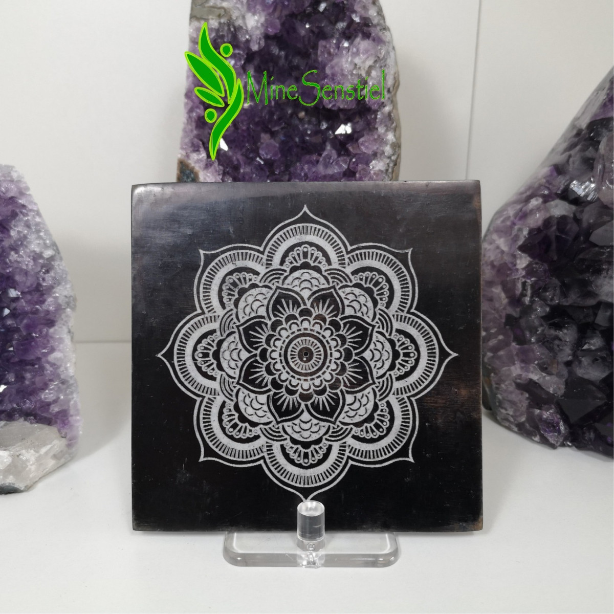 Porte encens mandala noir