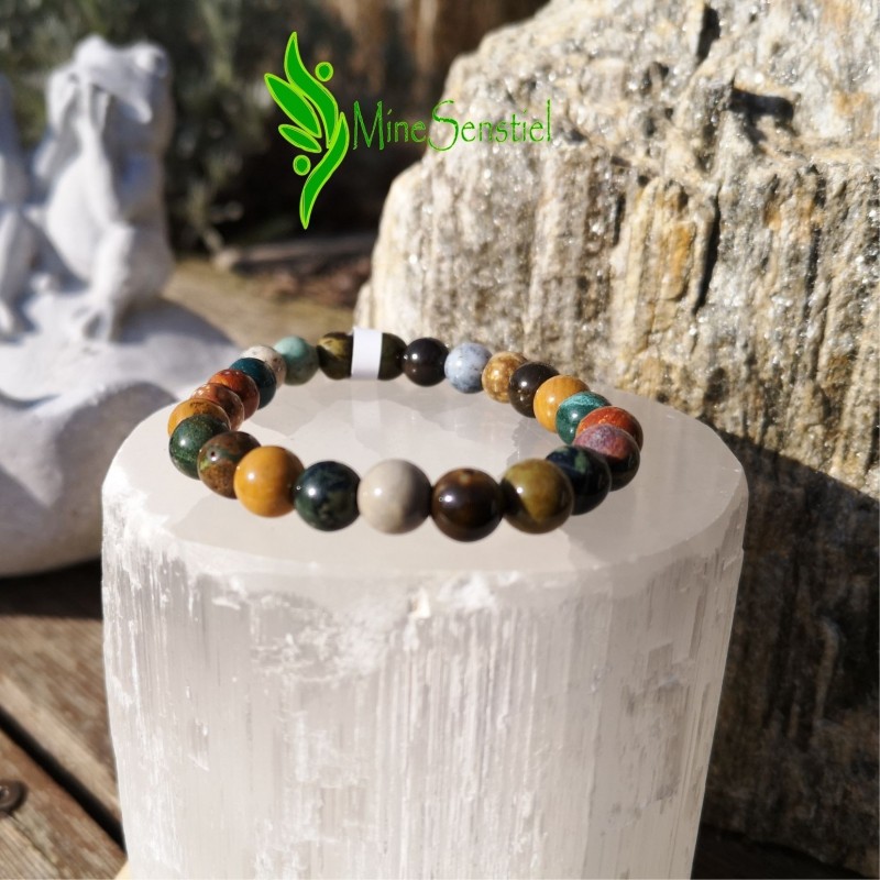 Bracelet jaspe océan ou orbiculaire 8mm