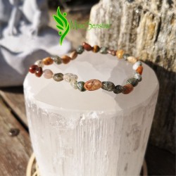 Bracelet jaspe océan ou orbiculaire pierres roulées