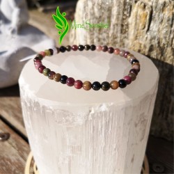 Bracelet tourmaline multicolore 4mm
