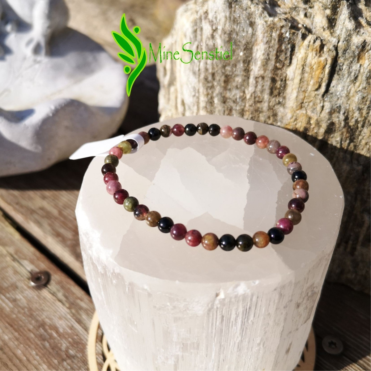 Bracelet tourmaline multicolore 4mm