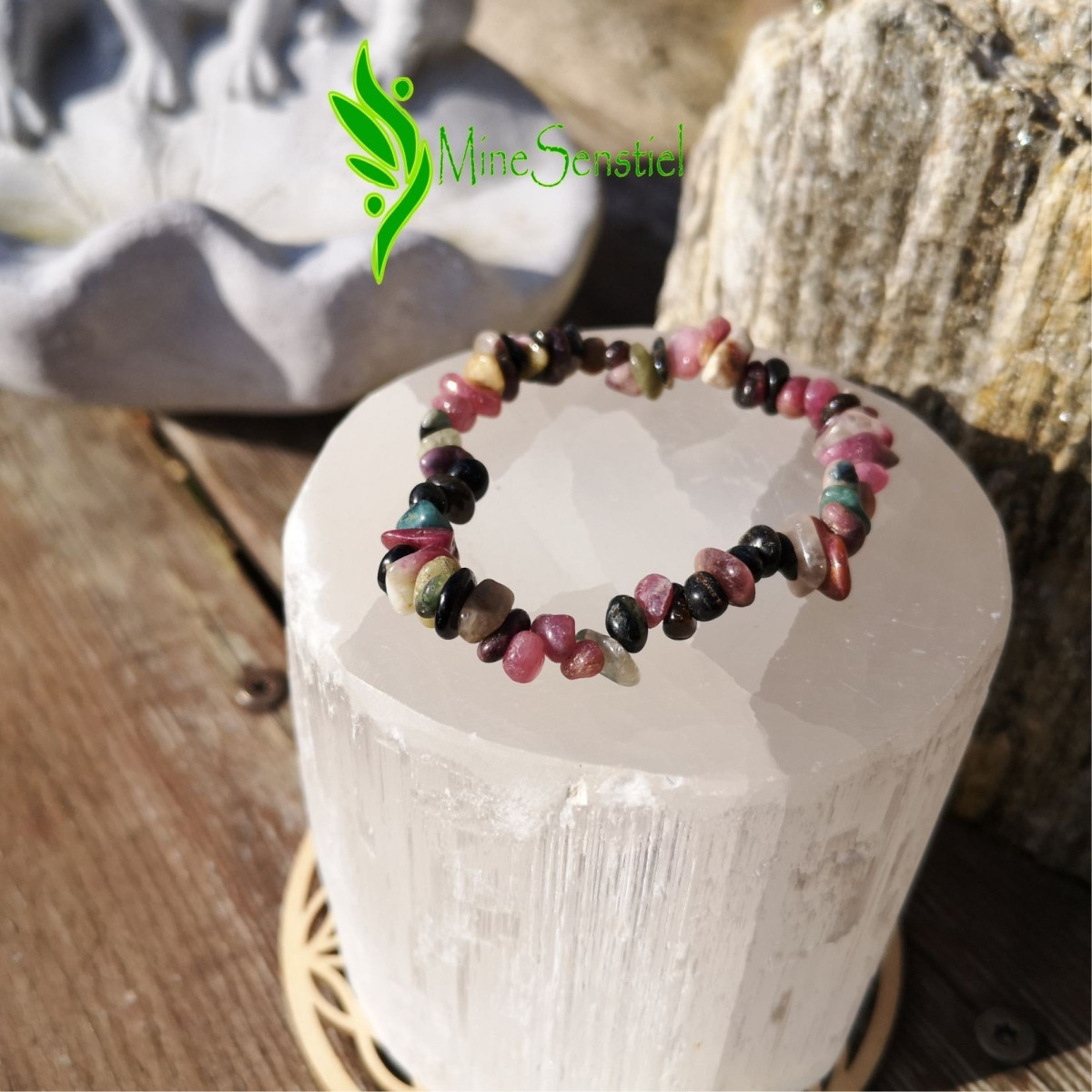 Bracelet tourmaline multicolore chips