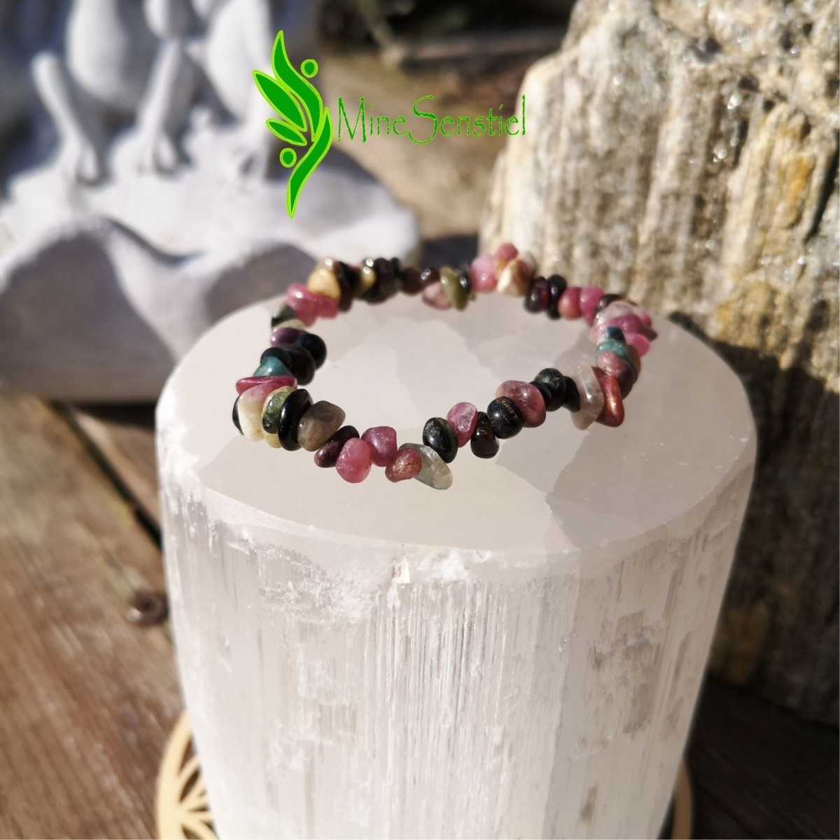 Bracelet tourmaline multicolore baroque