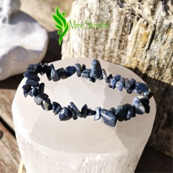 Bracelet pierre dumortiérite chips