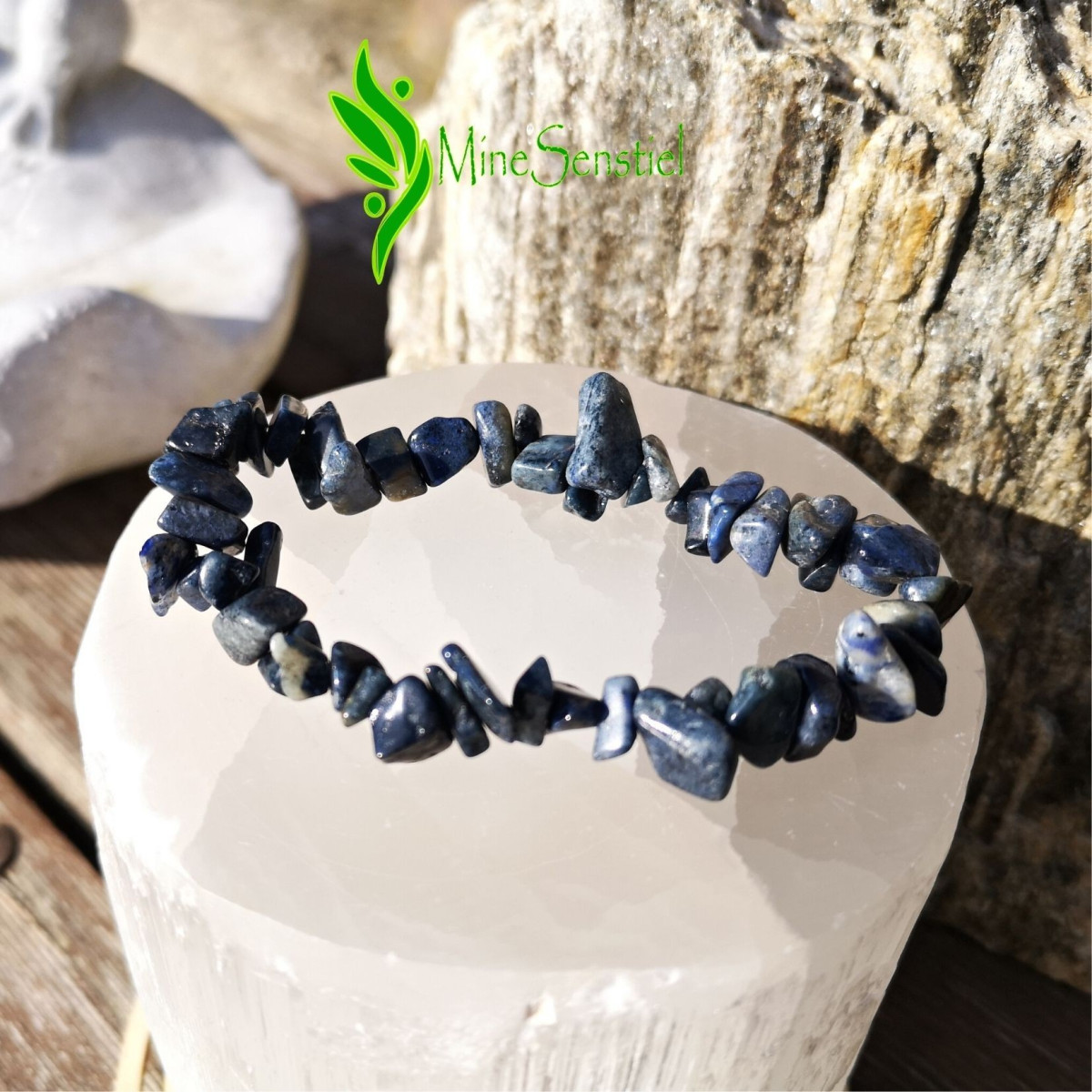 Bracelet pierre dumortiérite chips