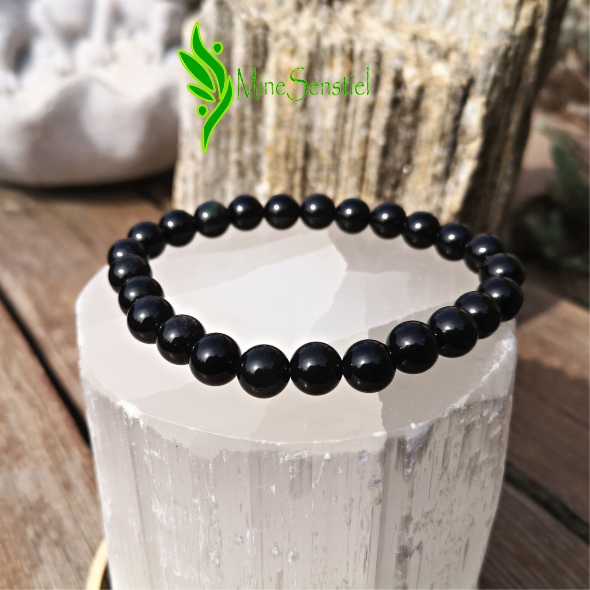 Bracelet homme obsidienne oeil céleste 8mm