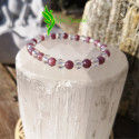 Bracelet lépidolite et cristal de roche 6mm