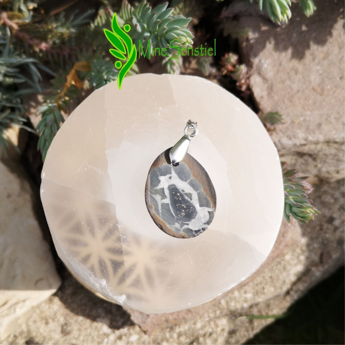 Pendentif septaria sauvage