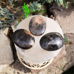 Galet pierre de lune noire