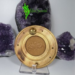 Porte encens rond en bois lotus | Minesenstiel