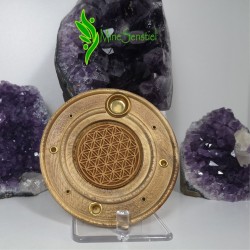 Porte encens rond fleur de vie