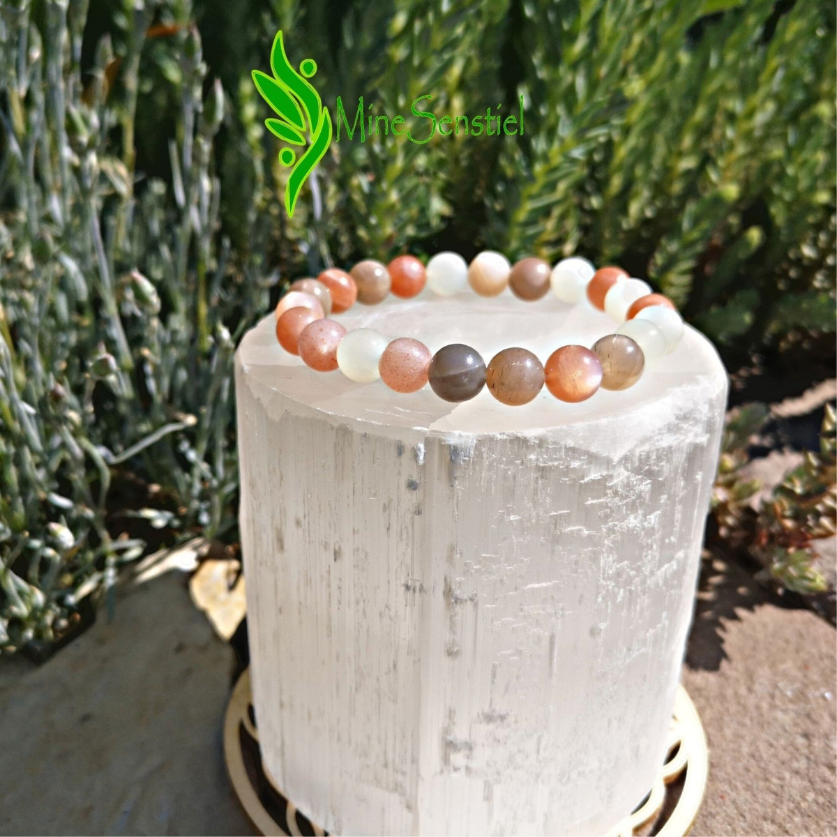 Bracelet pierre de lune 8mm