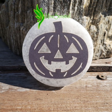 Plaque sélénite citrouille Halloween