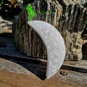 Plaque sélénite lune gravée fleur de vie