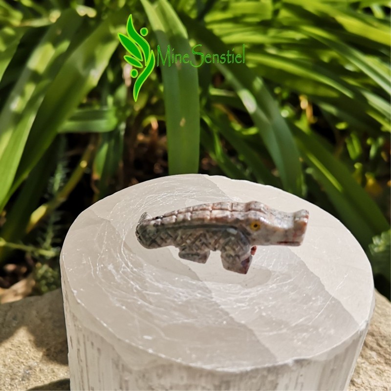 Crocodile en pierre stéatite