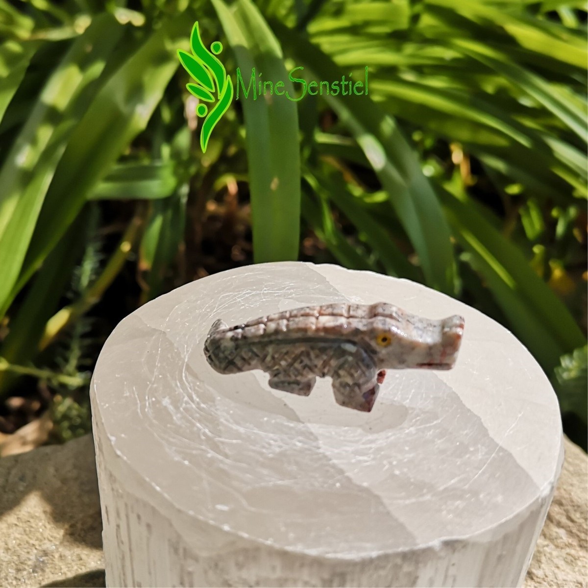 Crocodile en pierre stéatite