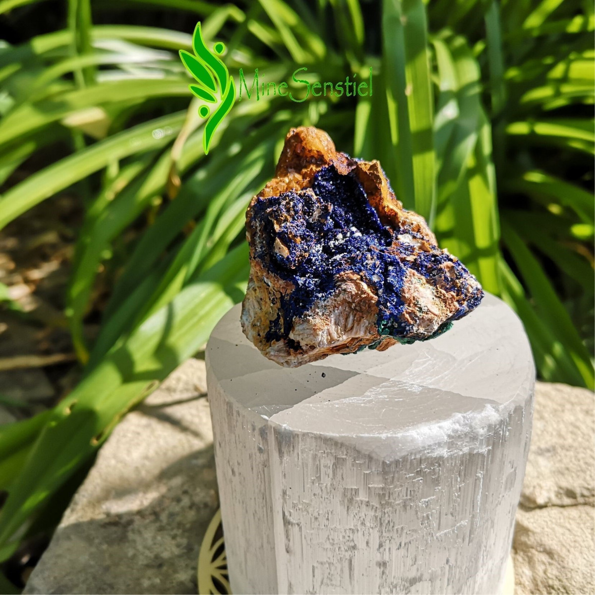 Azurite-malachite brute