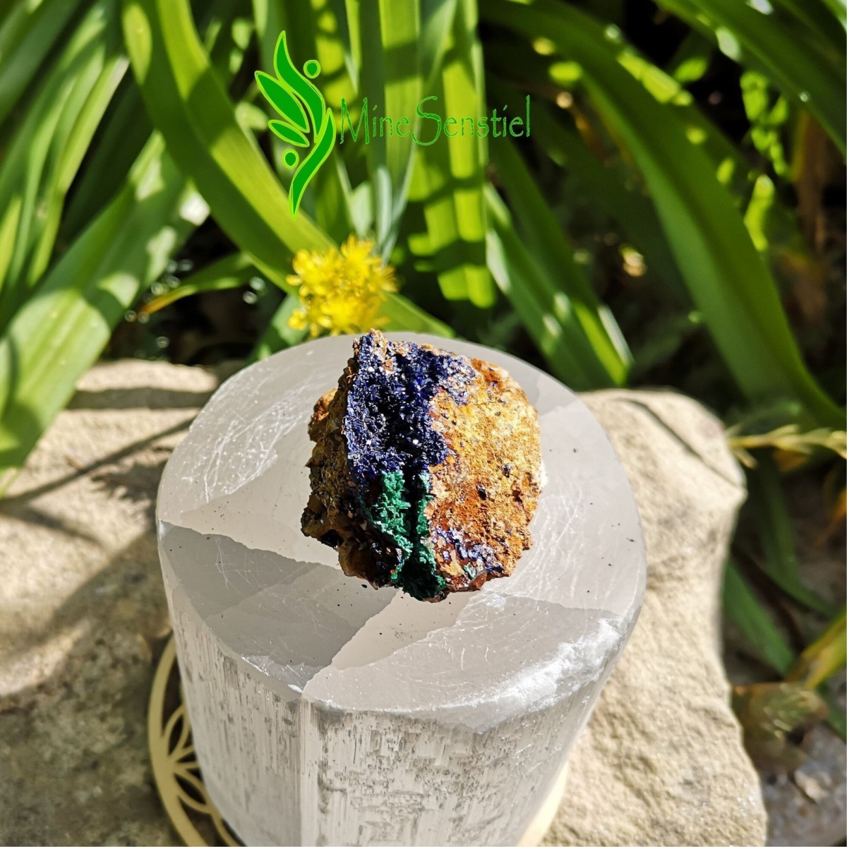 Azurite-malachite brute