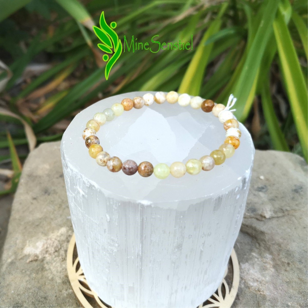 Bracelet opale jaune 6mm