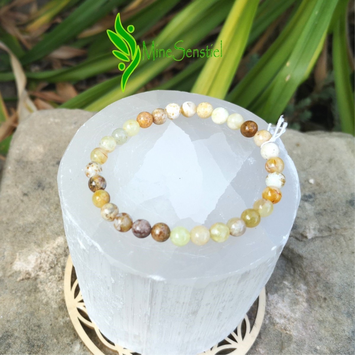 Bracelet opale jaune 6mm