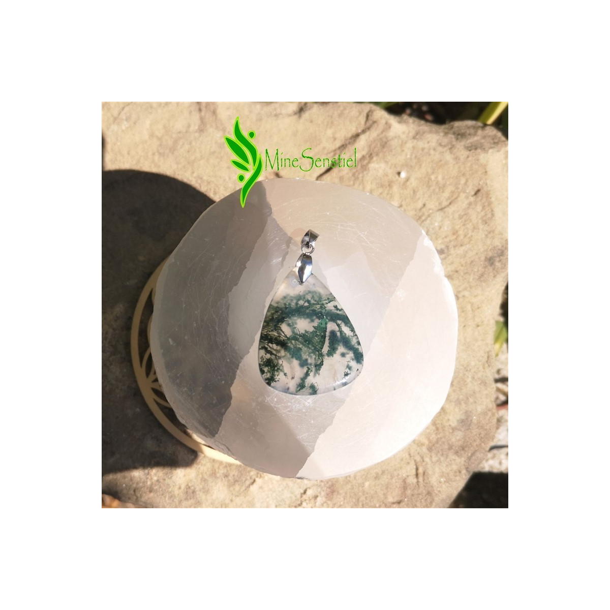 Pendentif agate mousse