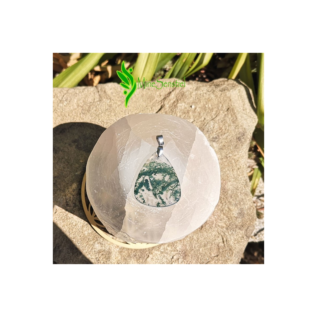 Pendentif agate mousse