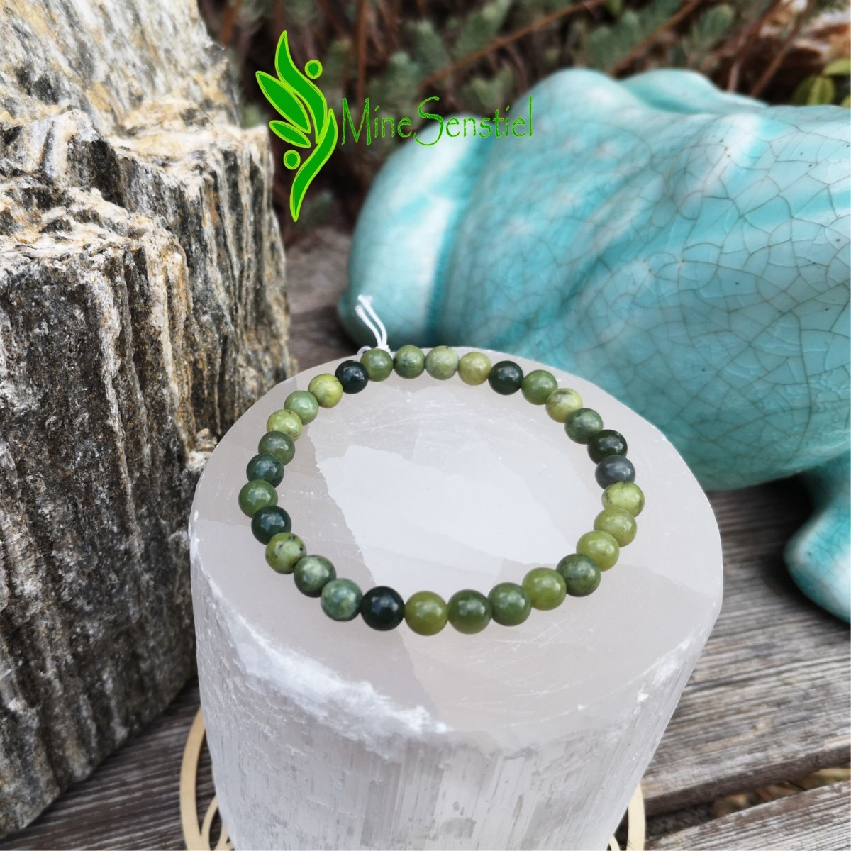 Bracelet jade néphrite 6mm