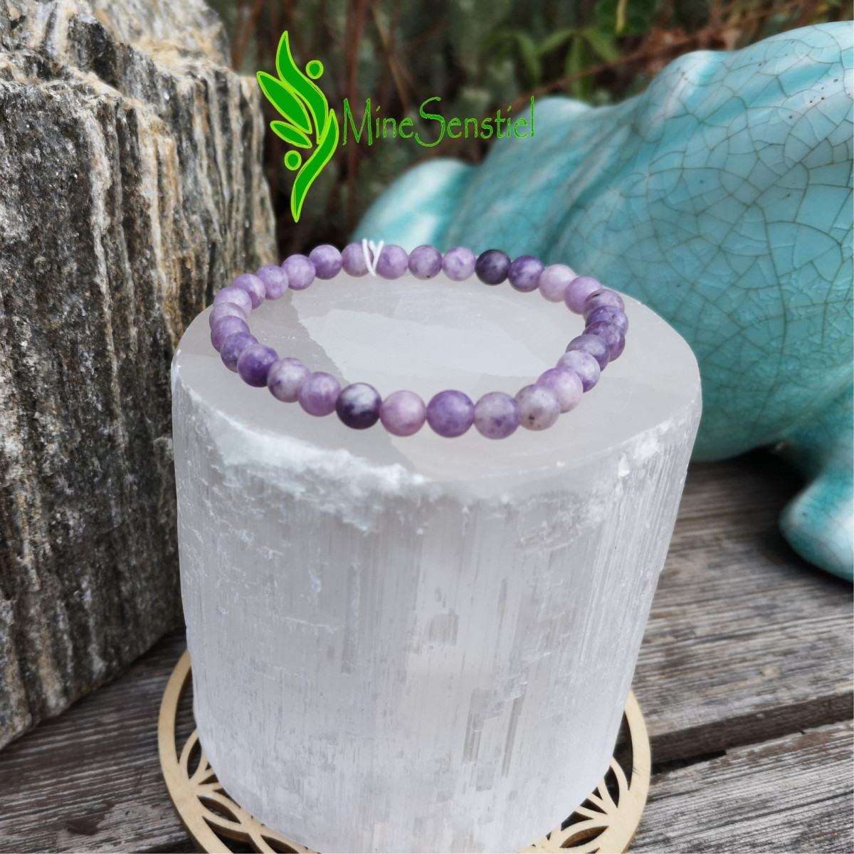 Bracelet lépidolite 6mm Madagascar