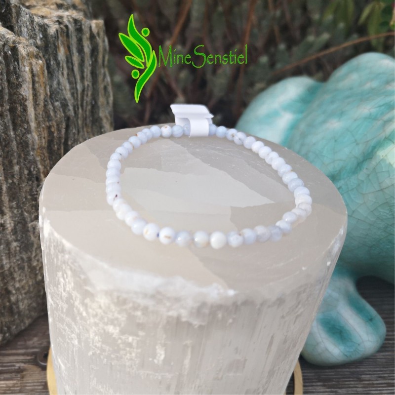 Bracelet calcédoine bleue