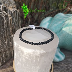 Bracelet pierre onyx noir 4mm