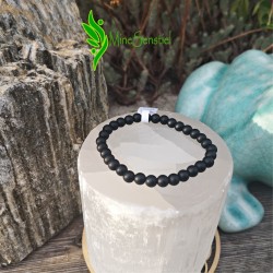 Bracelet pierre onyx noir 6mm mat