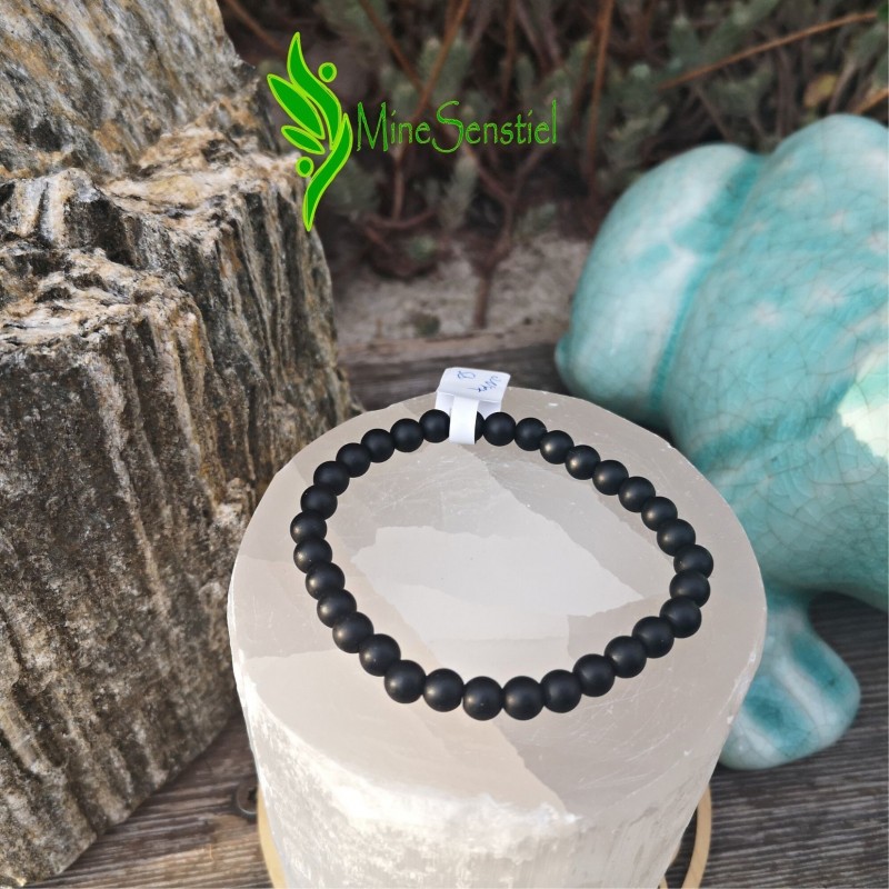 Bracelet onyx noir mat
