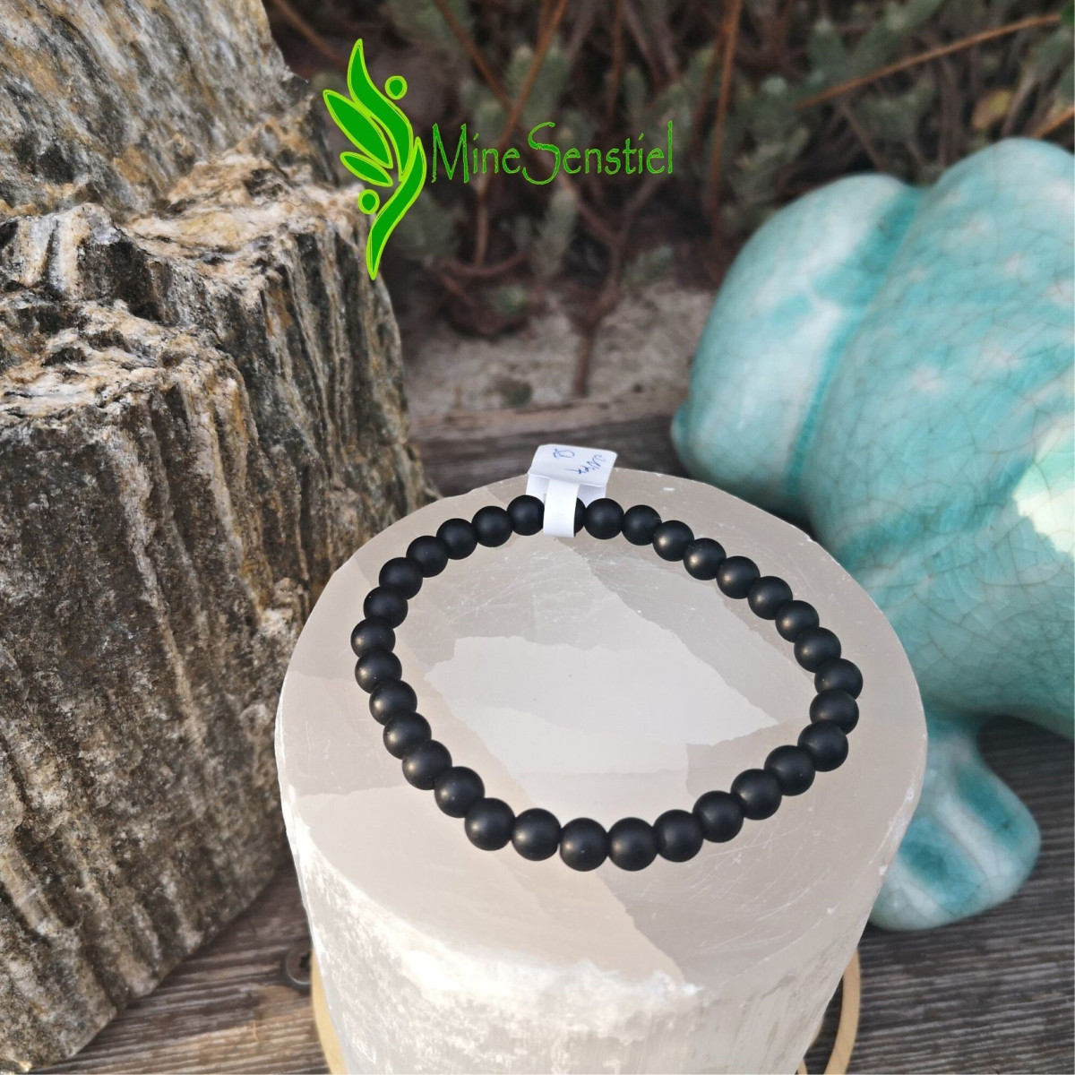 Bracelet onyx noir mat