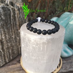 Bracelet pierre onyx noir 8mm mat