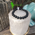 Bracelet pierre onyx noir 8mm mat