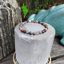 Bracelet agate plume 6mm