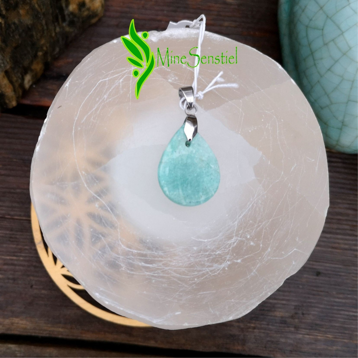 Pendentif amazonite vue arrière
